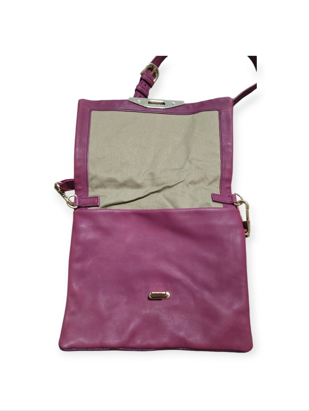 Ann Taylor Plum Pony Hair Envelope Crossbody - Picture 4 of 9